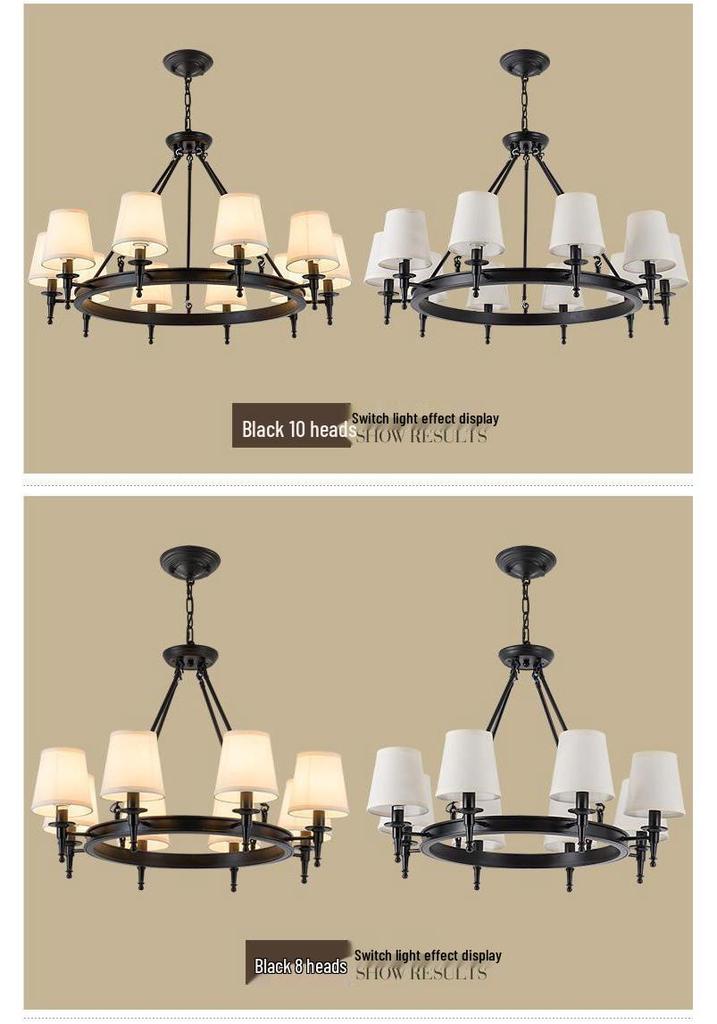 American Minimalist Retro Fabric Pendant Light for Living, Dining, and Bedroom