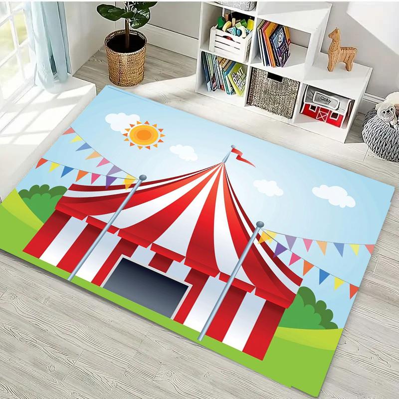 Amazing Circus Performance Large Area Carpets for Home Living Room  Children's Bedroom Sofa Doormat  Floor Rugs Anti-slip  Decor