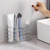 304 Stainless Steel 6 Grids Toothbrush Holder Ventilated Non-Slip Shower Table Bracket Easy To Clean Saving Space