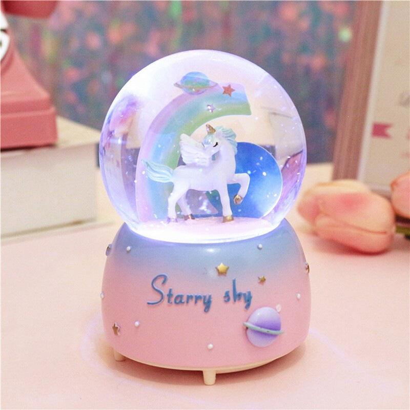 Starry Sky Unicorn Crystal Ball Music Box - Qixi Festival Gift Ornament