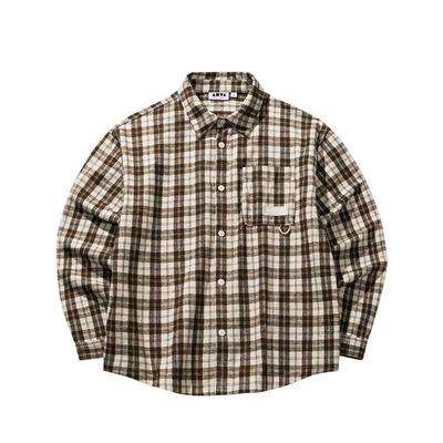Camisa de Manga Comprida com Gola Xadrez Homens camisas 152618102-3