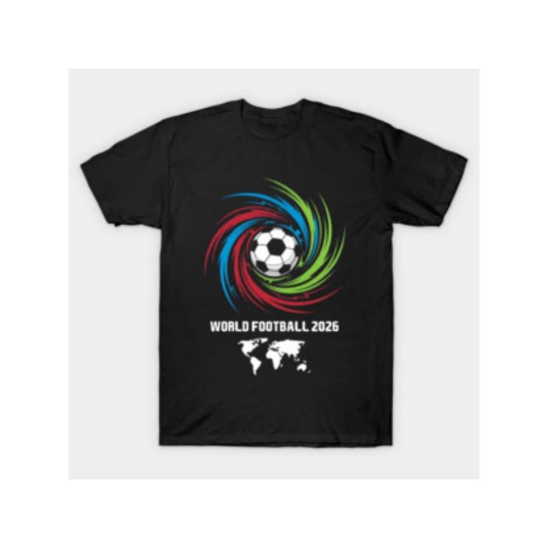 

European sizes Men S Black Short-Sleeve T-Shirt Featuring a Football Theme, with a Vibrant Swirl Football Print S чёрный