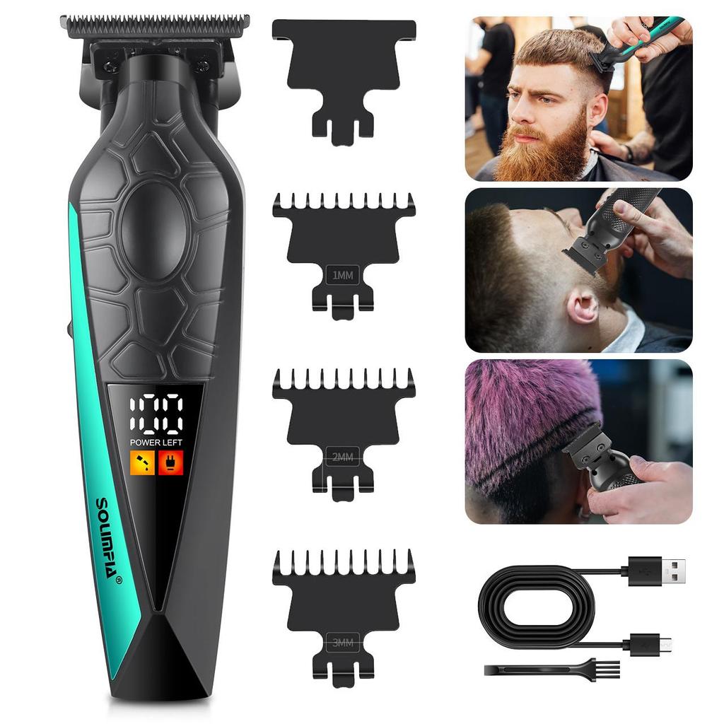 Solimpia Barber Haarschneider Professionelle Haarschneidemaschine Wiederaufladbarer Elektrischer Bartschneider Rasierer Nass und Trocken Haarschnitt