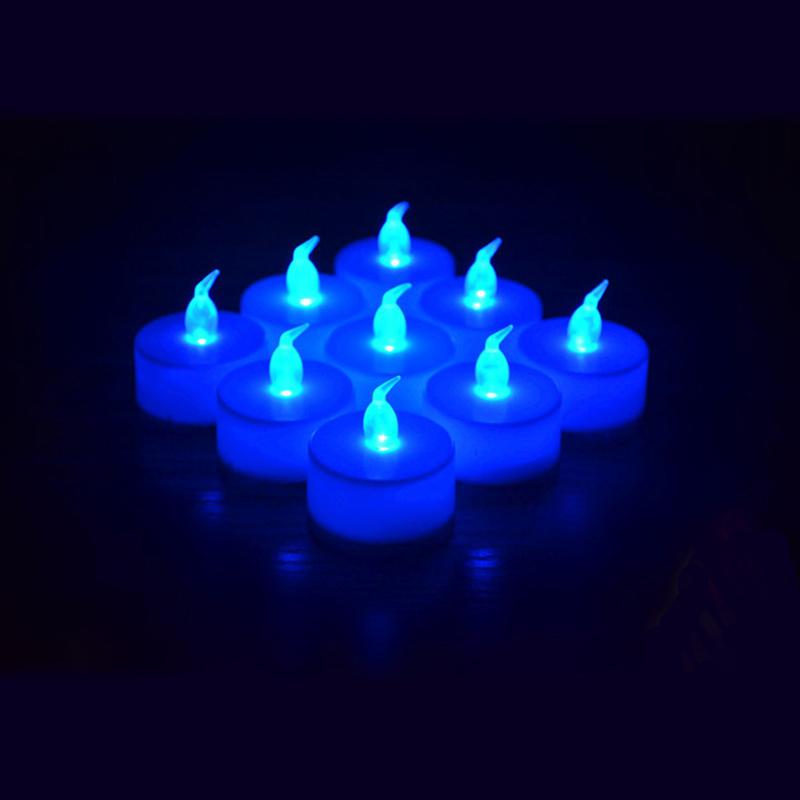 

Flameless 24pcs Led Candle Battery Operated Tea Light Flickering Christmas Blue