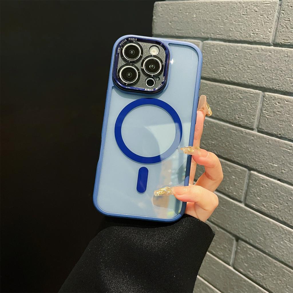 For iPhone 16 Pro Max Hybrid Case Compatible with MagSafe TPU + Acrylic Phone Shell Built-In AI Photo Button