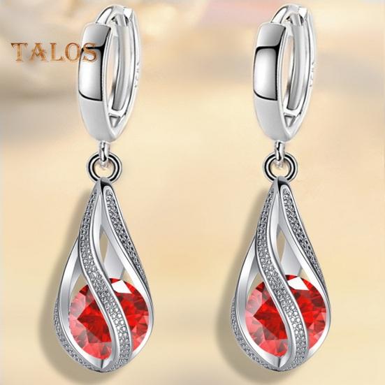 1 Pair Drop Dangle Earrings for Women Elegant Rotating Rhinestone Drop Dangle Hoops Sparkly Evening Dressy Earrings Bridal Jewelry Gift