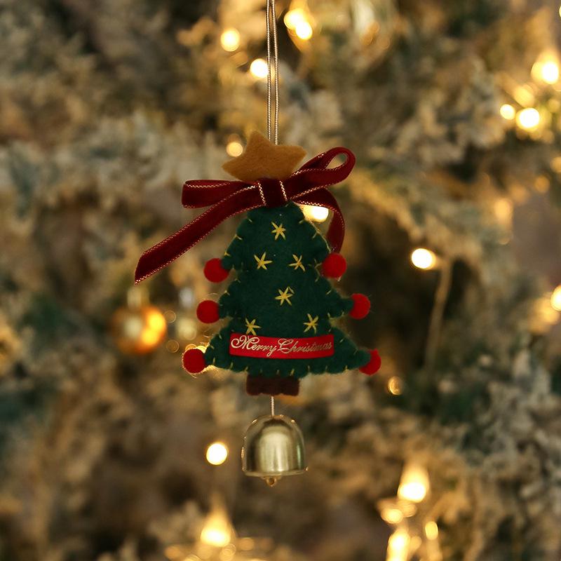 Ornements Peluches Arbre de Noël faits à la main et Décorations Clochettes Nouvel An pour Suspendre dans la Voiture