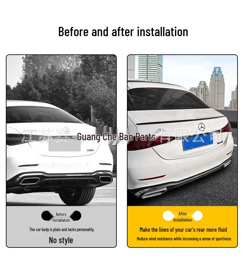 22-25 Mercedes-Benz C-Class C63/AMG Sport Rear Spoiler, ABS, No-Drill Installation