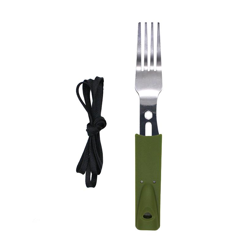 6 in 1 Steel Cookware Set Multifunctional Survival Gear with Saw Blade Fork and Knife