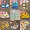 Handmade Earrings Raffia Flower Woven Straw Earrings for Women Ladies Jewelry Gifts