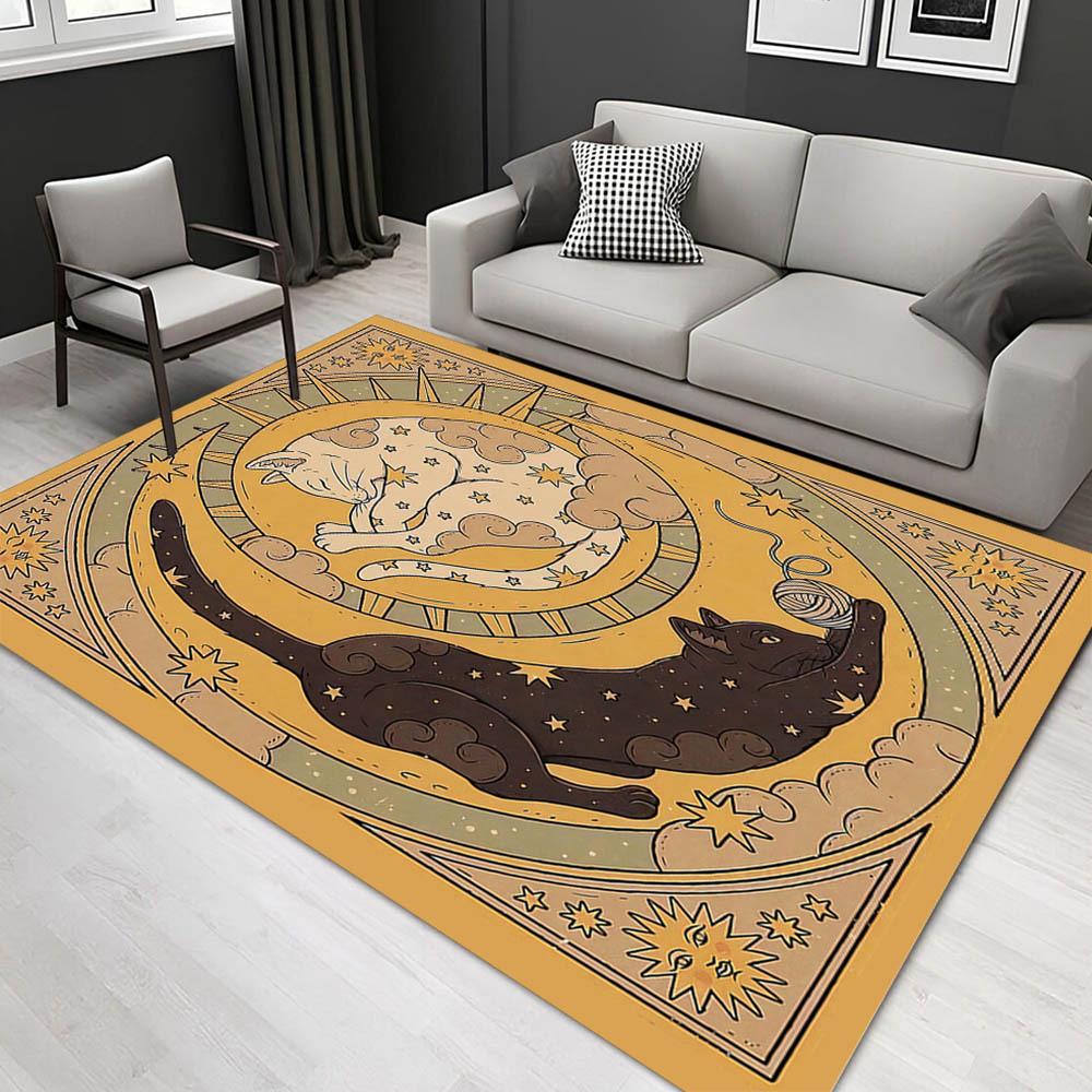 

1pc 1210371672Pattern Carpet, Area Rug For Living Room Bedroom Room Bed Chair Laundry Entryway Corridor Yard Non-slip Outdoor Camping Rug Fl 60cm by 90cm
