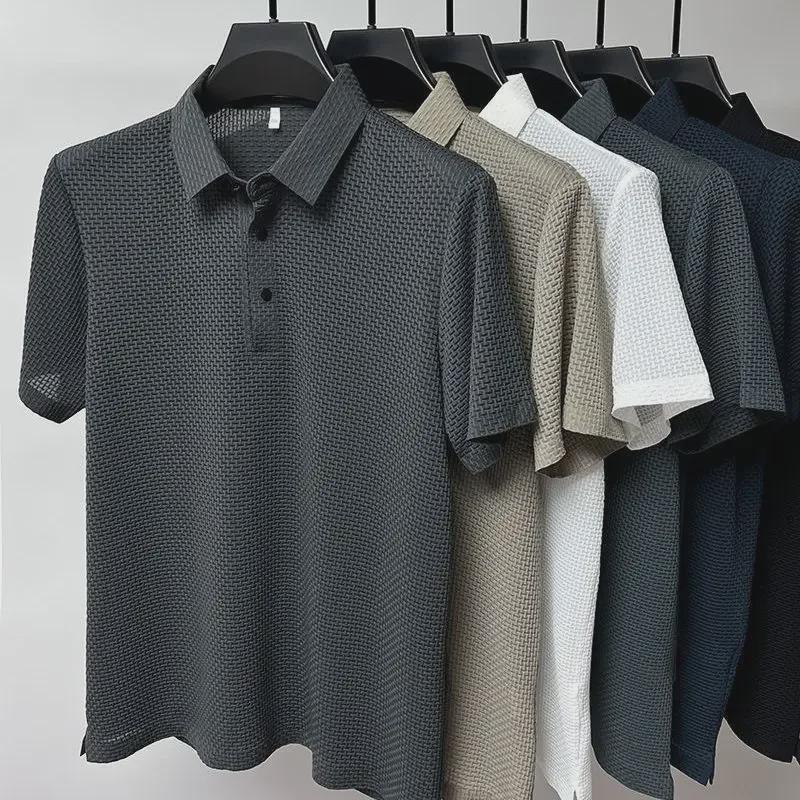 Herre Kortarmet Issilke Ensfarget Poloskjorte