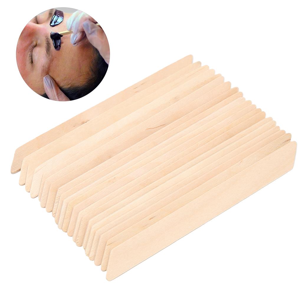 20pcs Quadrangle Shape Wooden Wax Sticks Wax Spatulas Applicator Hair Removal Tool