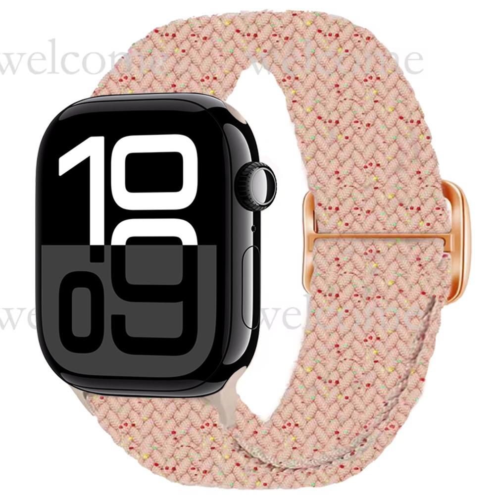 Nylon Braided Loop Band for Apple Watch Ultra/2 49mm 10 9 8 7 46mm 45mm 41mm 6 5 4 SE 44mm 40mm Elastic Strap for iWatch 3 42mm