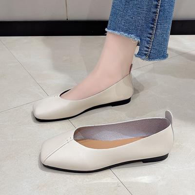 Frühling und Sommer neue flachbodige bequeme Doudou-Schuhe runder Zeh einschlupf lässige flache Einzel-Schuhe Damen
