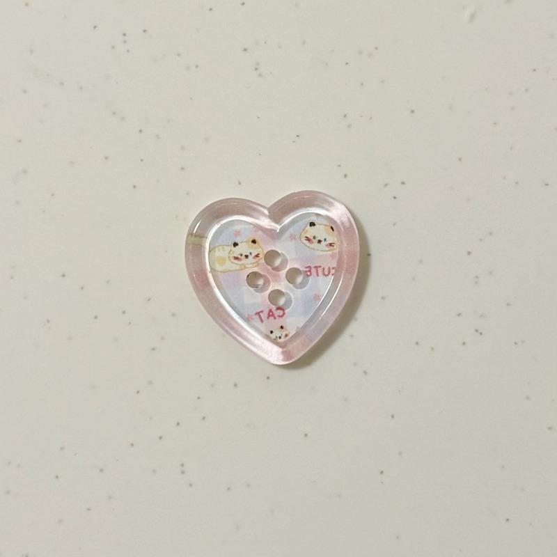 10Pcs Ins Spring Summer Fresh Heart Transparent Button Cardigan Sweater Coat DIY Craft Buttons Women Clothing Sewing Accessories