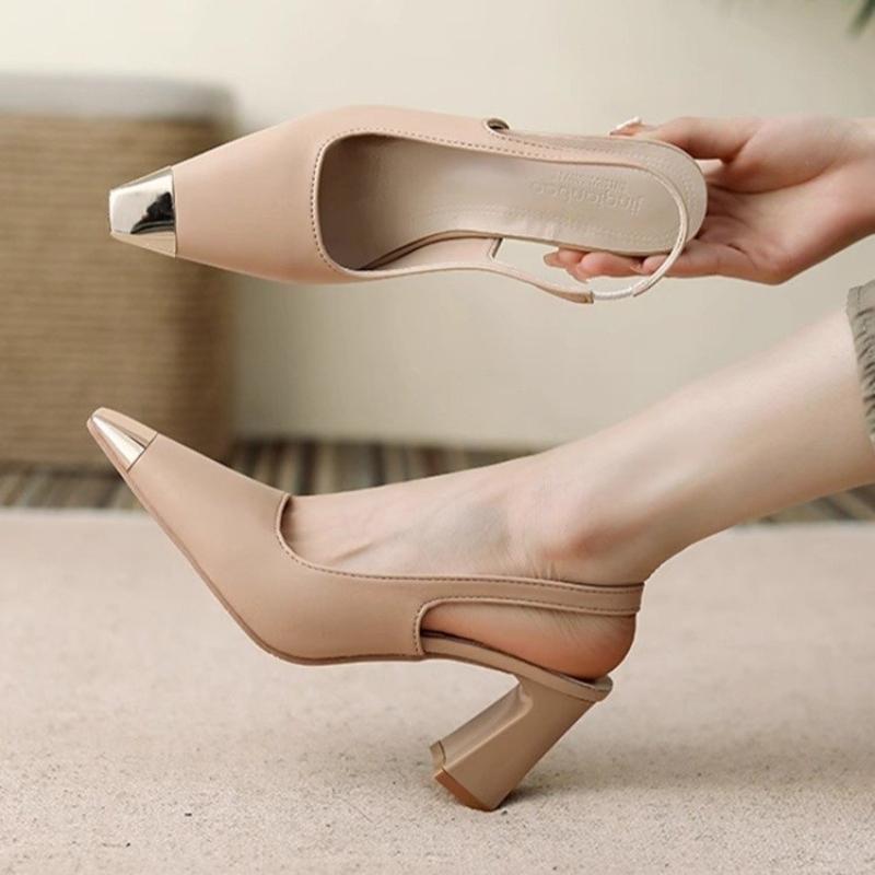Fashion 2025 summer women's shoes street style pointed women's pumps fashion thin high heels elegant prom ladies sandals shoes
