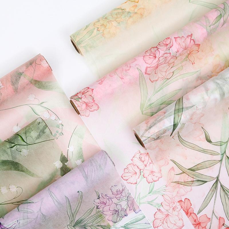 5 yarzi/rulou Hârtie de ambalare florală Hârtie de căptușeală pentru florărie Materiale florale Imprimare artistică Hârtie de împachetat cadouri