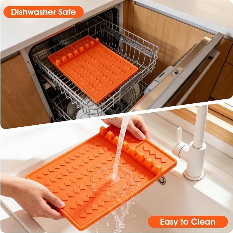 2pcs silicone grill mat set, Compatible with silicone baking tray tool mat with drip pad, 16.5" x 11.5" edge rack scraper mat
