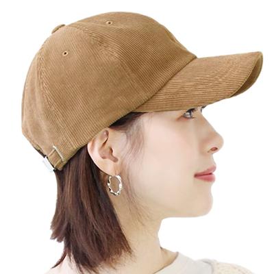 [hanahana15] Cap Corduroy Deep L Size Large Size Women's AutumnWinter Men's Unisex Plain Simple Stylish Cotton 100% Cotton Hat (Camel)