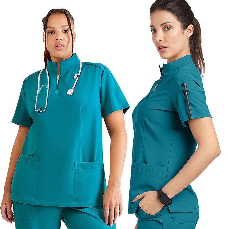 1 set Nursing Tunic Suit Trousers Sets Woman Scrub Set Short-sleeved Top-Pants Beauty Salon Surgical Uniforms Nurses Uniforms