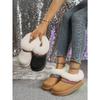 2025 Plus Size Winter New Arrival Comfortable Chunky Sole Padded Toe Ethnic Style Slip-On Snow Boots Cotton Boots for Women