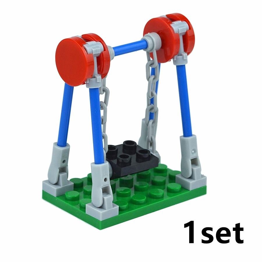 Technische Bakstenen Speeltuin Schommel met Kettingplaat - MOC Model Bouwstenen Set DIY Scène Speelgoed voor Kinderen Cadeau