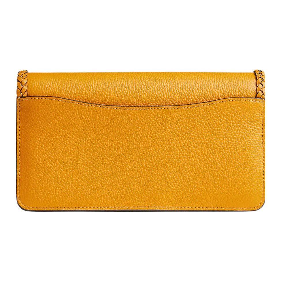 Coach Tabby 20 Solid Color Letter Logo Woven Edge Snap Flap Leather And Calfskin Messenger Bag Shoulder Clutch Small Women Bags Orange CJ863-B4UA