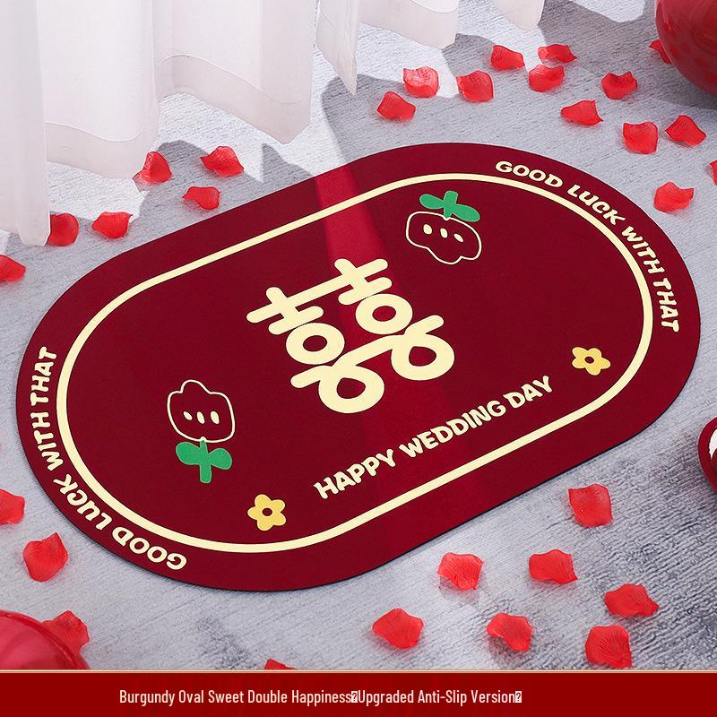 Welcome Door Mat - Happy Words Carpet for Home and Wedding Décor