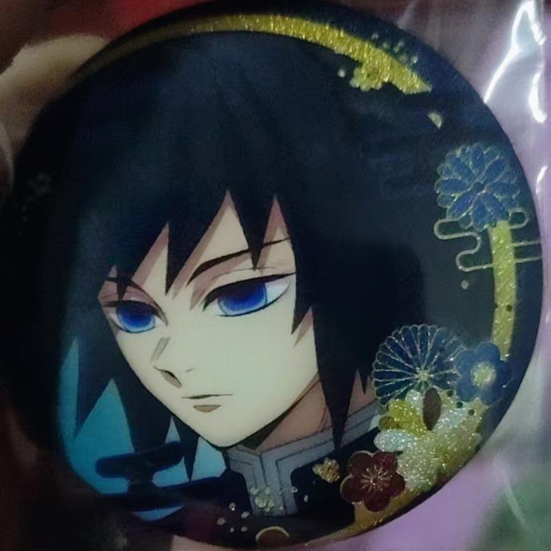 Demon Slayer Laser Brooch Tomioka Giyuu Anime Action Figure Figural Clothing Backpack Pin Decoration Cute Boy Christmas Gifts