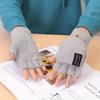 1 USB Port 5-volt Electric Heating Gloves with Flip Half-finger Design - 5-finger Back-of-hand Heating, Ideal for Winter Office Use with Computers