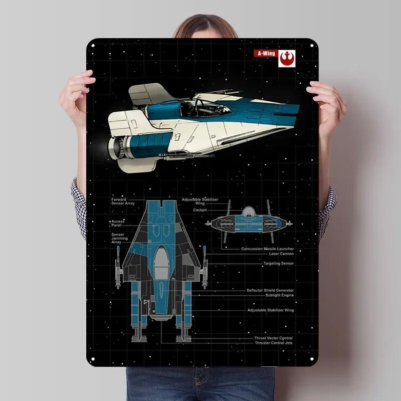 

A-Wing Tinplate Sign Airplane Poster Room Decorations Custom Metal Signs for Wall Art Decoration Aesthetic Room Decor Men Retro 7.9x11.8In(20x30cm)