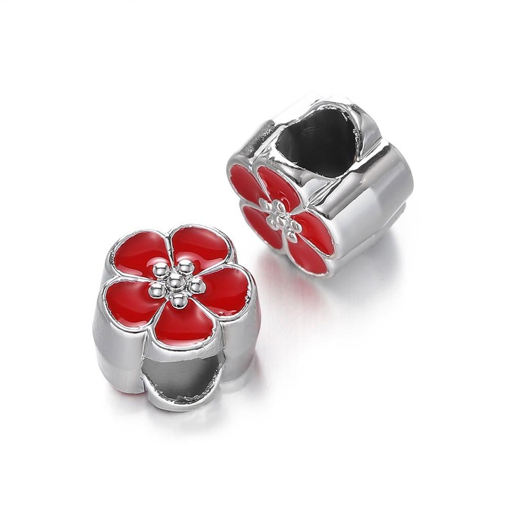 Large Hole Straight Hole Five-petal Flower Space Bead Bead Accessories DIY Handmade Jewelry Bracelet Accessories