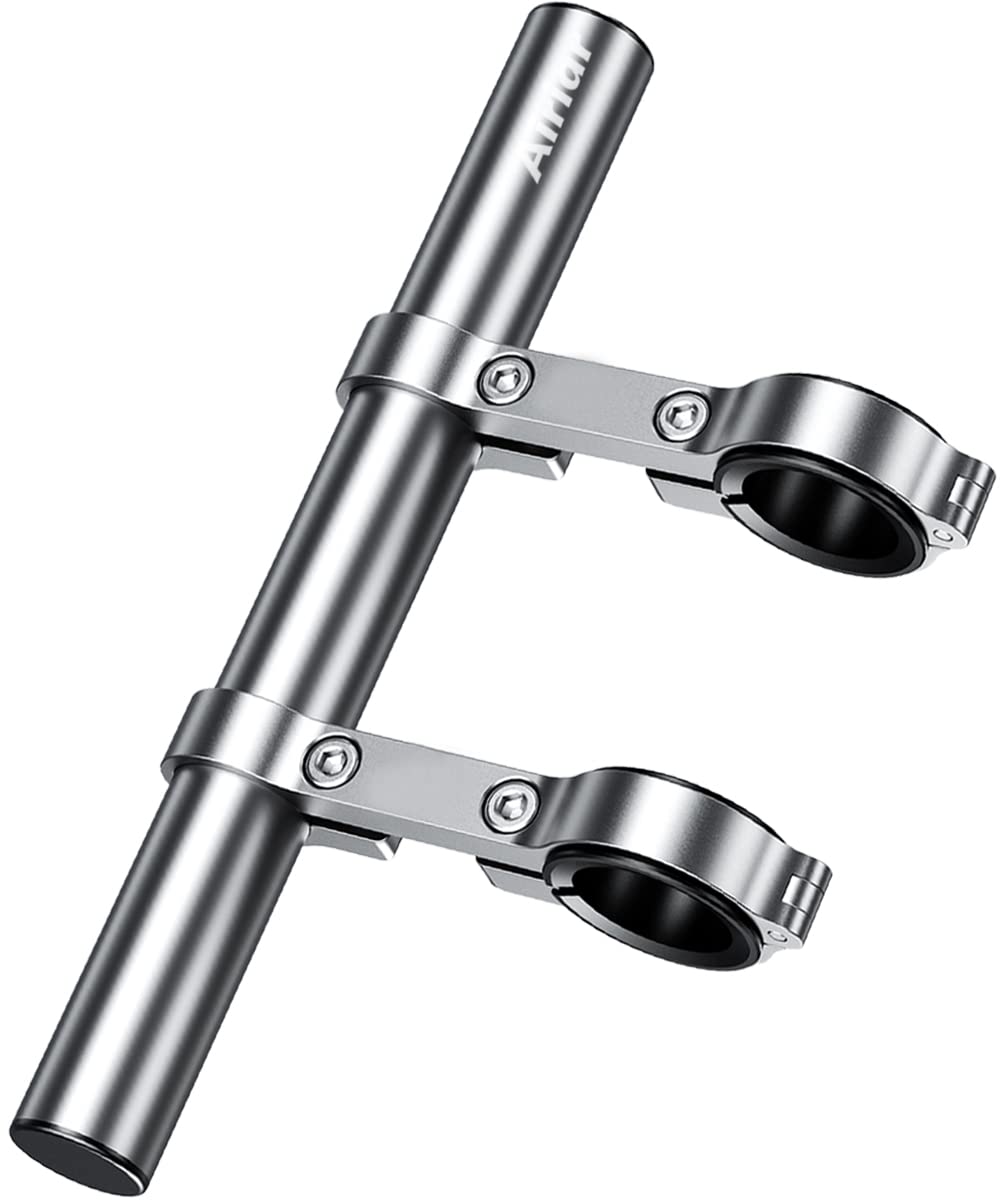 

Airiar Bicycle Handlebar Extension Bar Clamp Bar Light Bar Bracket AR-H4-3-SILVER (Long/Silver)