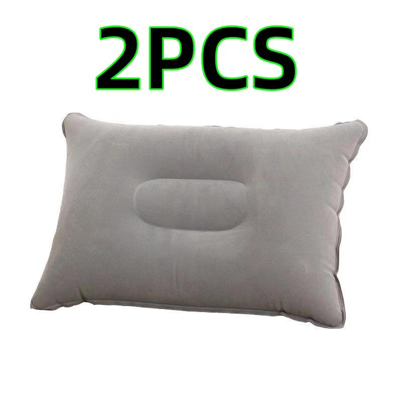 2-Pack Gray Inflatable Travel Pillow Cushion Office Lumbar Support Simple Inflatable Pillow Car Camping Nap Pillow Suitable fo