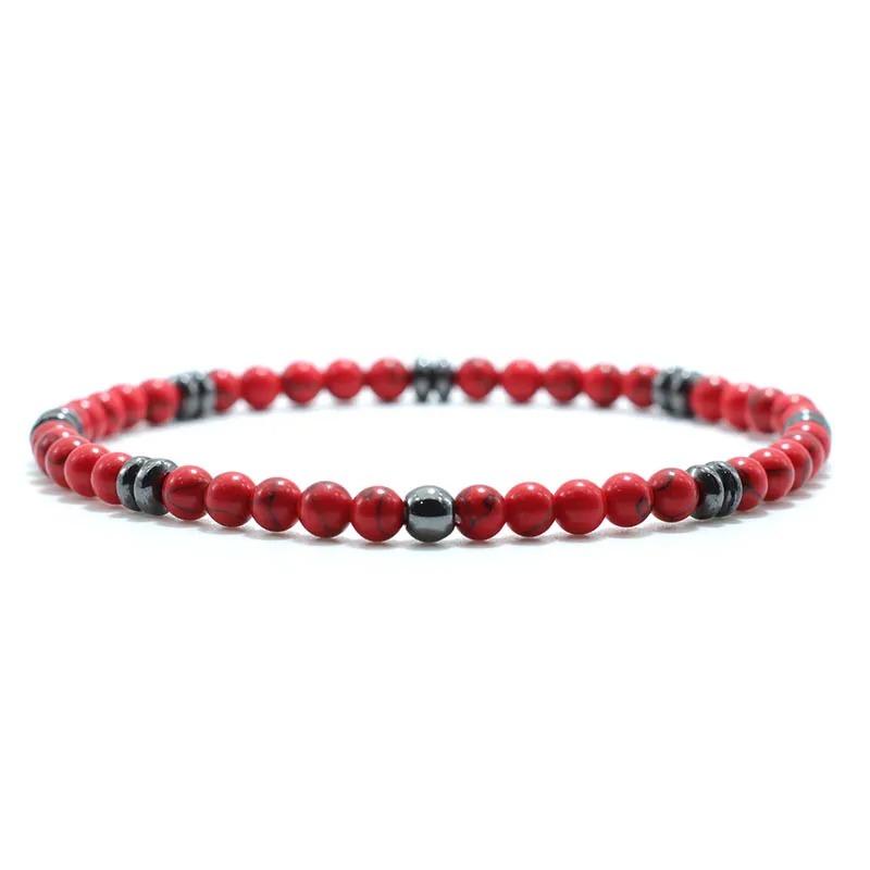 4mm Small Beaded Bracelet Men Natural Hematite Onyx Volcanic Rock Braslet Homme Charm Braclet Male Accessories Gift For Husband