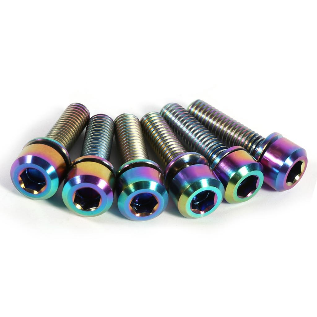 6 Pieces Mountain Bike M5 X 18mm Stem S Screw With Washer( )