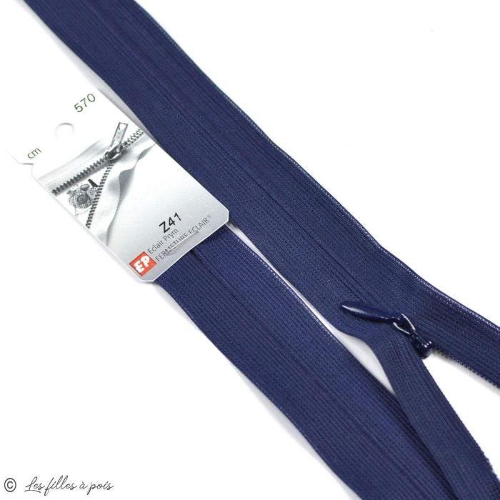 Fermeture Éclair Invisible - ECLAIR PRYM - 40 cm - Oeko-Tex - Bleu marine - Fabrication française