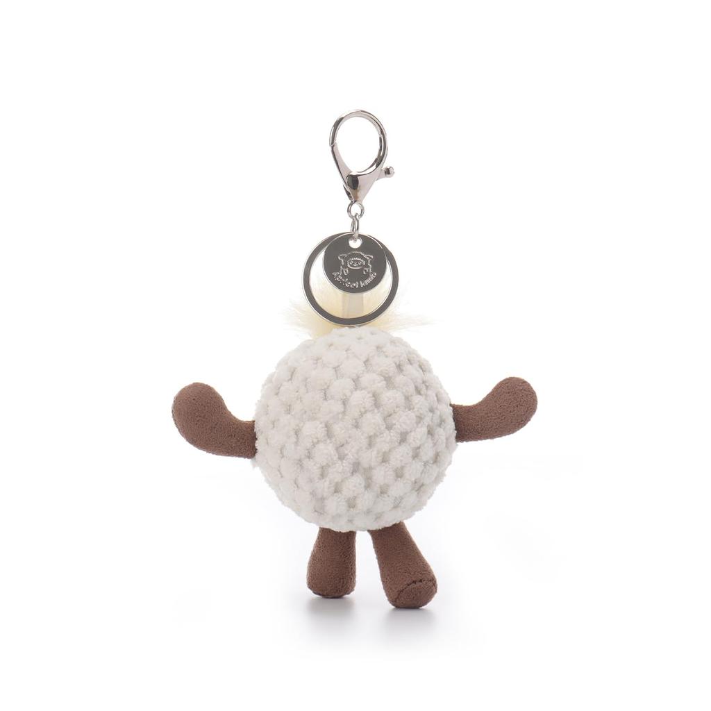 Apricot Lamb Golf Cute Soft Keychain Plush Toy, Perfect for Boys and Girls, Fits Kids Backpacks and Purses, 8cm