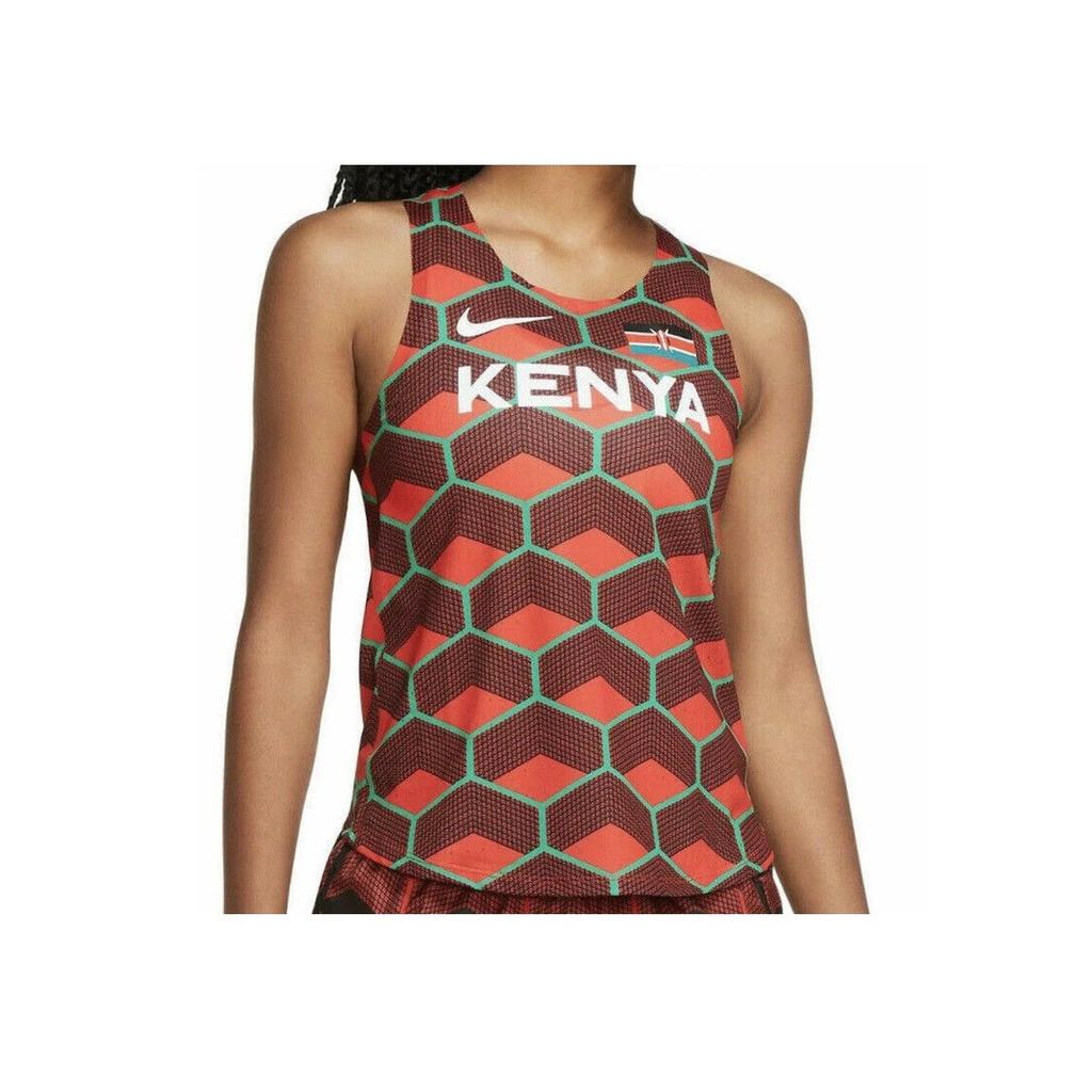 Nike Aeroswift U-Neck Pullover Letter Sleeveless Vest Women Tops Red Green CV0381-673