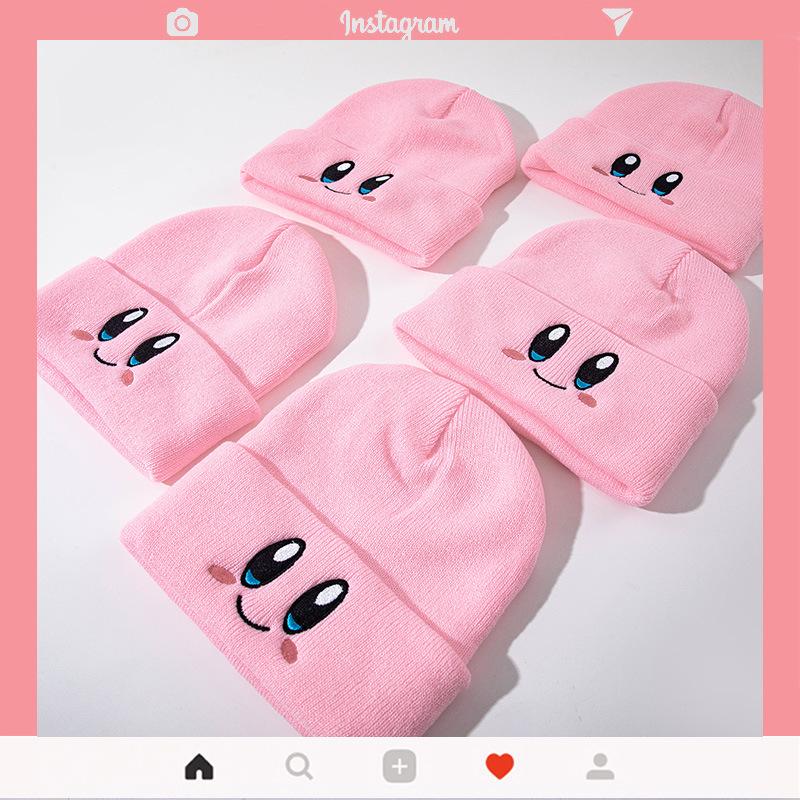 Căciulă roz la modă pentru vreme rece cu Kirby - Stil drăguț de inspirație japoneză pentru studenți