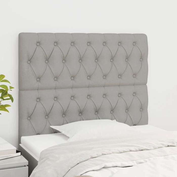 Maison Exclusive - Tête de lit Gris clair 90x7x118/128 cm Tissu