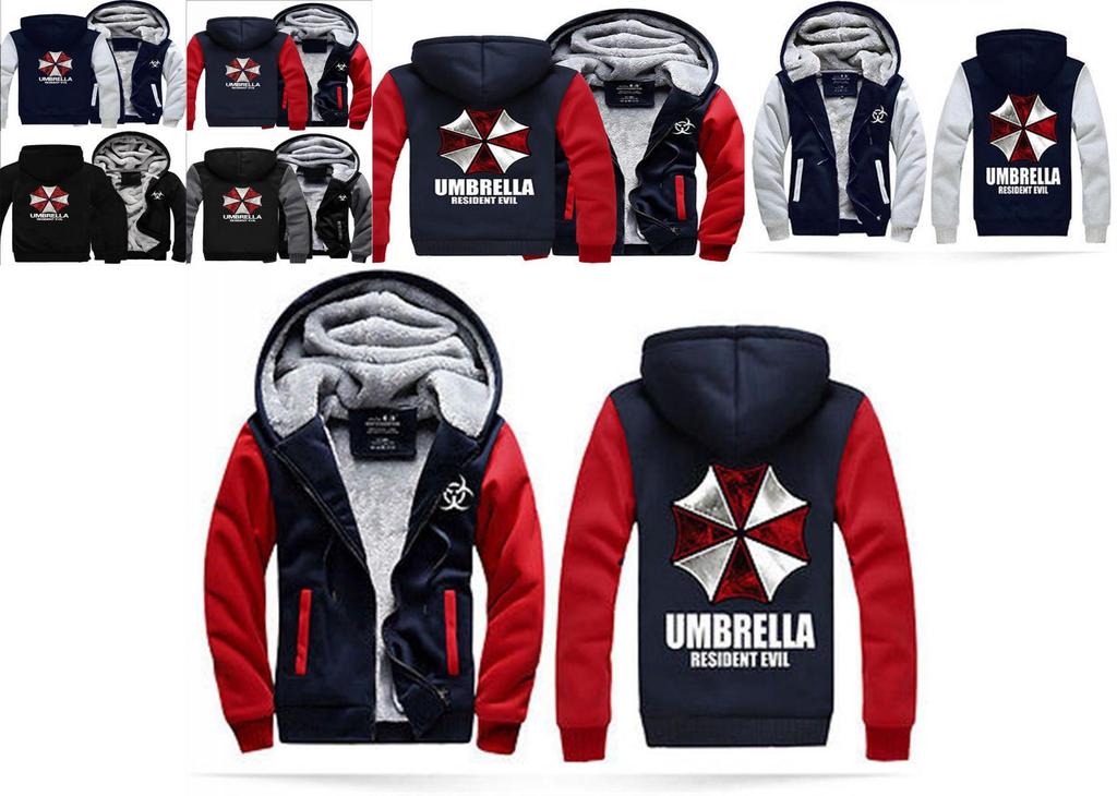 Resident Hot Evil Biohazard Umbrella Thicken Jacket Sweater Winter Coat Hoodies