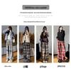 Women's Winter Fleece-Lined Tweed Plaid Wide-Leg Pants: Warm, Thick, Loose, and Straight-Leg Design.