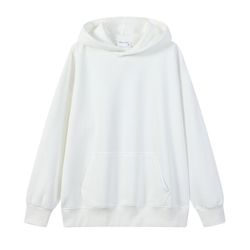 Trendy Unisex Heavyweight Retro Hoodie: Plain Color, Drawstring-Free, Loose Fit for Autumn/Winter