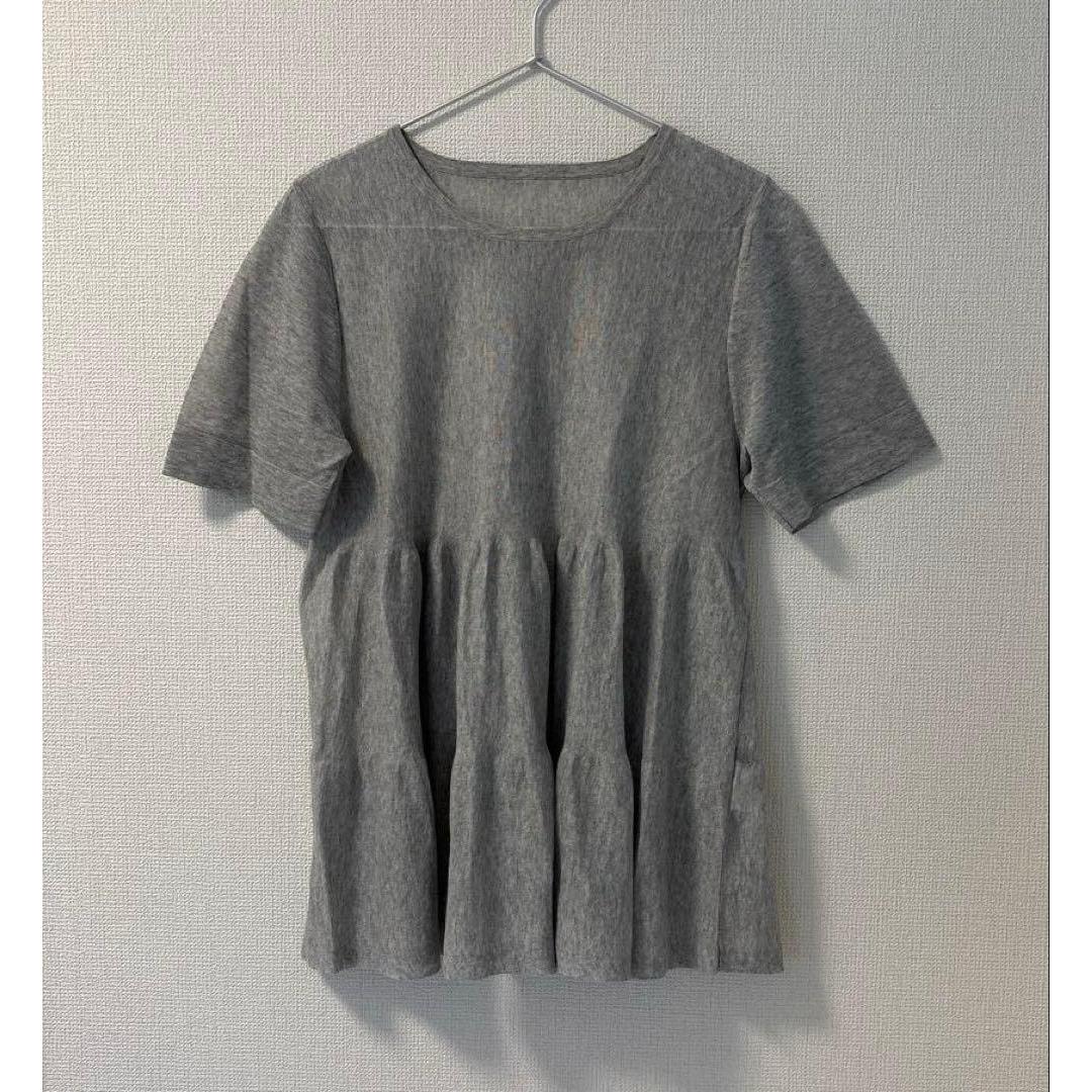 Plaste Sheer Tiered Sweater Gray