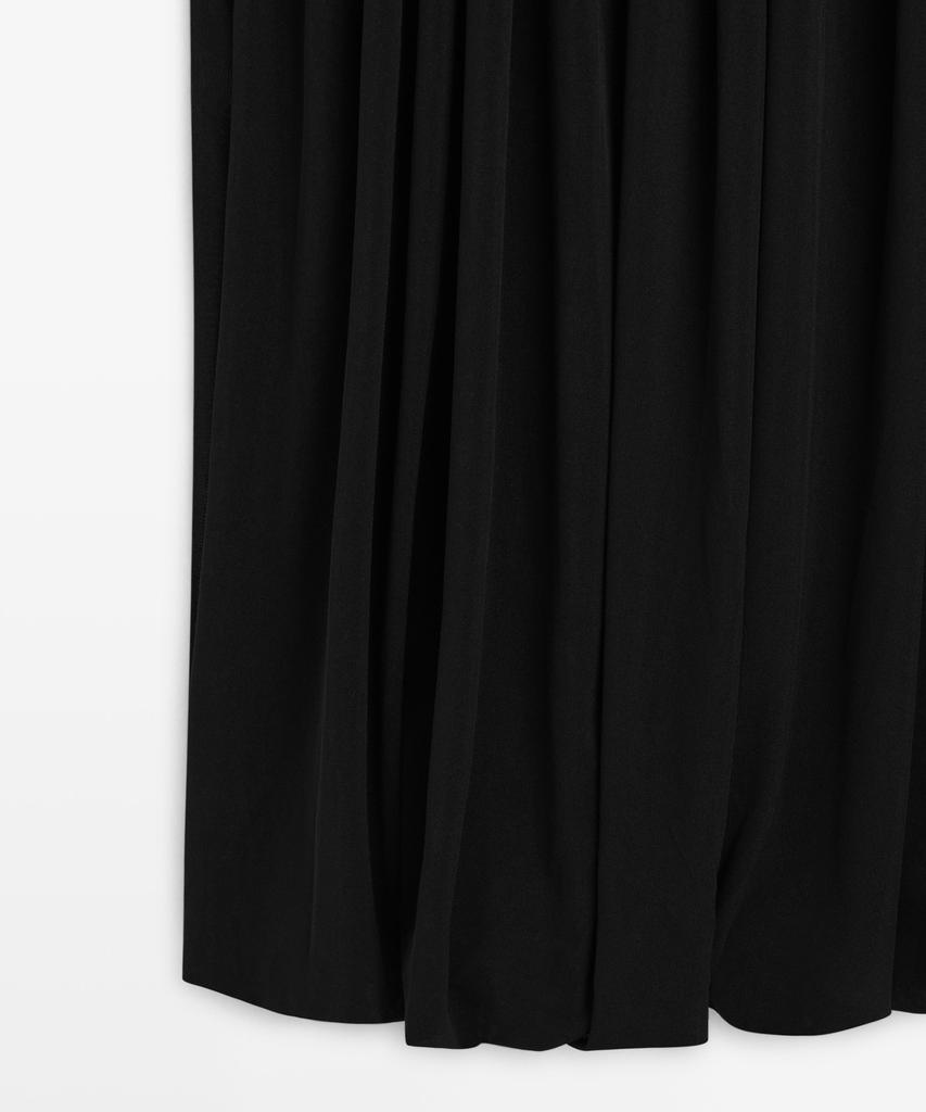 Masimodutti Off-Shoulder Balloon Midi Dress