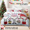 3pcs/set Christmas Reindeer Snowman Bedding Set Includes 1 Duvet Cover And 2 Pillowcases Soft And Skin-Friendly