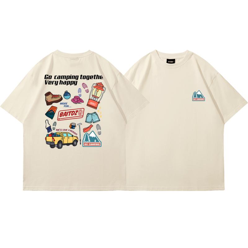 

Coleman Trendy Short-sleeved T-shirt New Outdoor Camping Short-sleeved Pure Cotton Casual Loose Unisex Couple 3XL