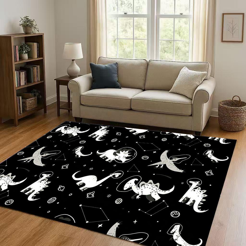 27 Style Space Dinosaur Cartoon Dino Art Living Room Non-Slip Area Rug Carpet for Bedroom Kids Playroom Sofa,Home Decor Doormat
